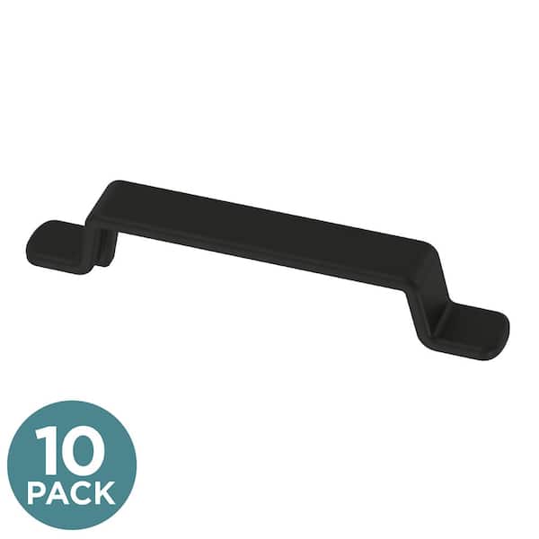10-Pack Uniform Bends 3-3/4 in. (96 mm) Modern Matte Black Cabinet Pulls