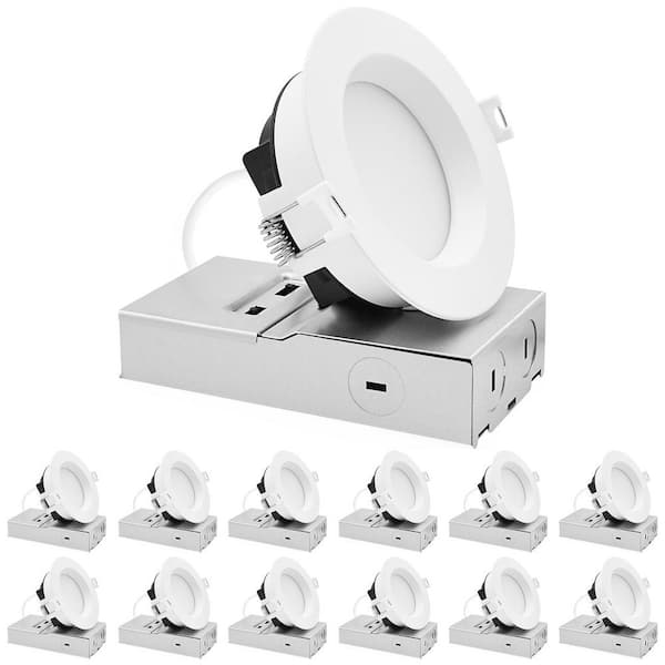 4 in. Integrated LED Regressed Mini Panel light, 5CCT, 12/15/19W, 1000/1400/1800LM, Dual Dimmable, 100° Beam ETL 12 Pack