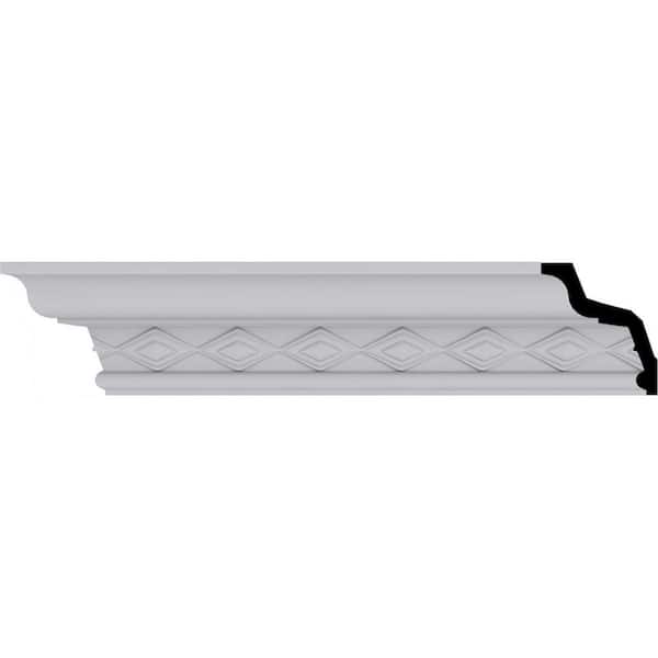 Ekena Millwork 2-3/4 in. x 3-1/8 in. x 94-1/2 in. Polyurethane Sofia Crown Moulding