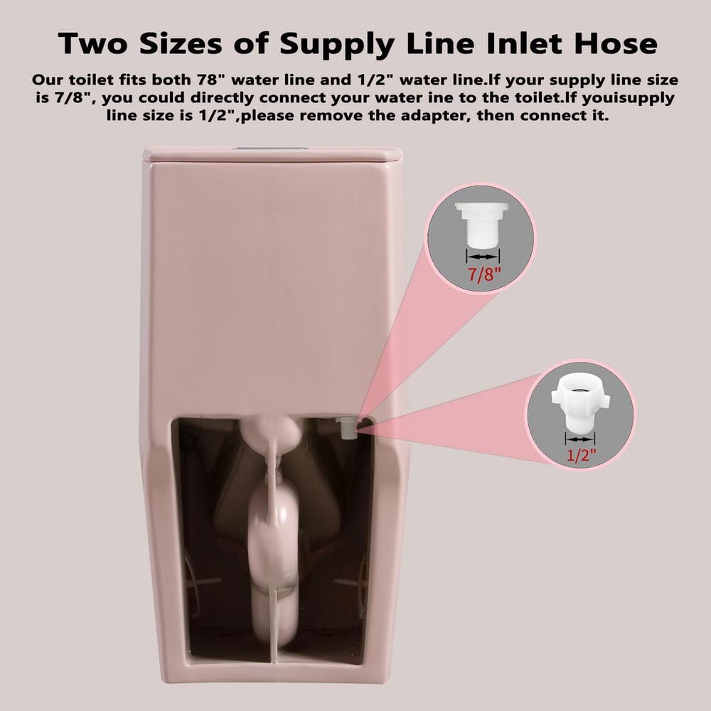 Matte Pink Elongated Dual Flush One-Piece Toilet