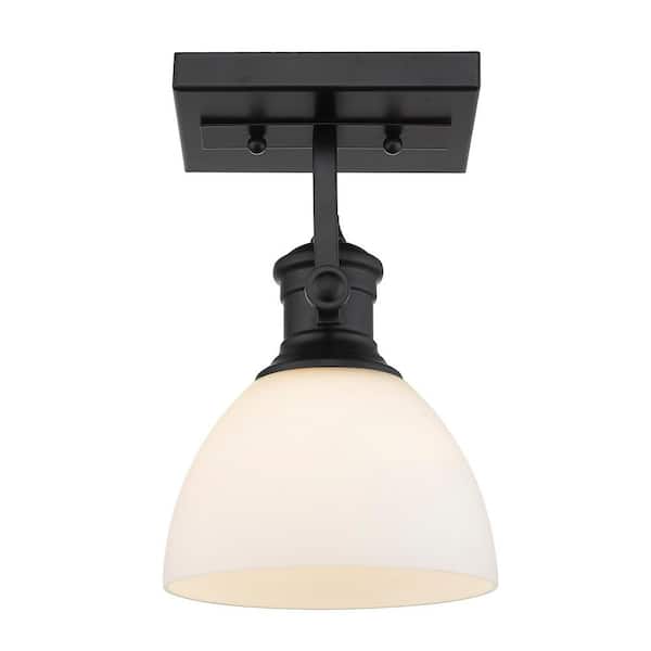 Golden Lighting Hines 6.875-in Chrome Transitional Semi-flush Mount Light Golden Lighting Hines 6.875-in Chrome Transitional Semi-flush Mount Light