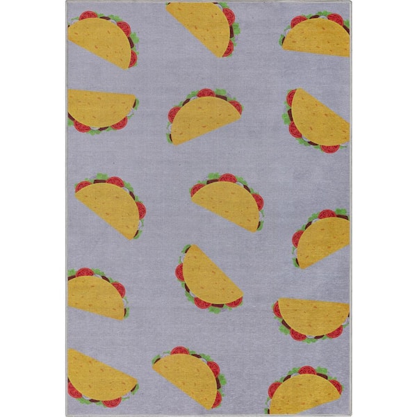 Apollo Multi Tacos Modern Printed Multi Pink 2 ft. x 3 ft. Area Rug
