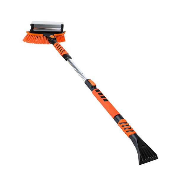 Car SUV Truck Snow Removal Tool Extendable 3in1 Snow Brush with Squeegee and Ice Scraper 42 in. Heavy Duty