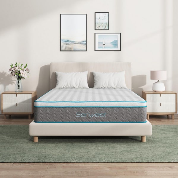Queen Size Medium Firm Memory Foam Hybrid Mattress Euro Top 14 in. Bed-in-a-Box Mattress for Pressure Relief