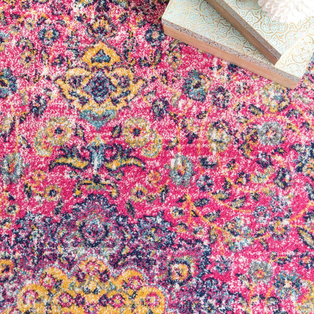 Verona Classic Pink 5' Square Synthetic Area Rug