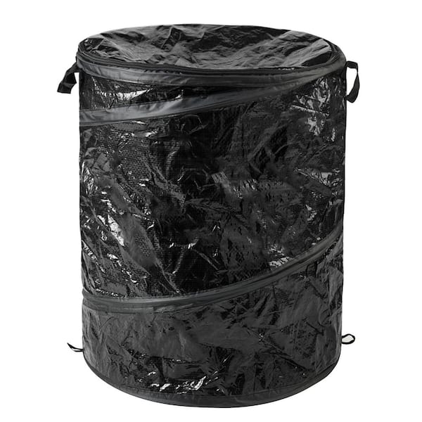 44-Gal. Portable Garbage Can Outdoor Bin with Zippered Lid for RV, Camping, Parties, or Yard Waste