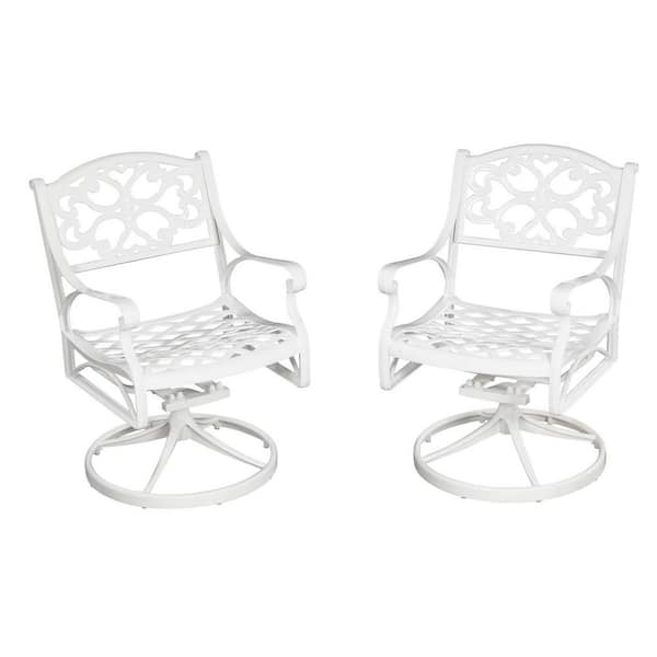 white aluminum swivel chair