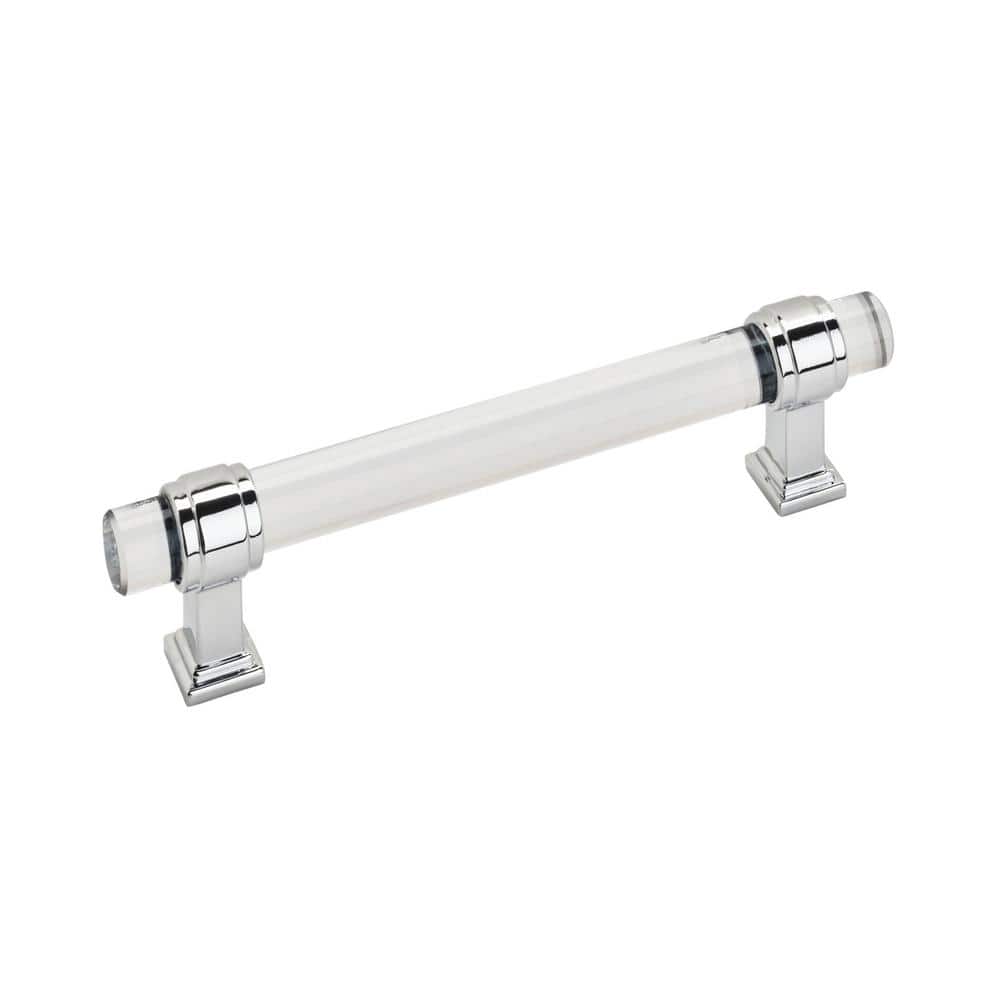 Glacio 5-1/16" Clear and Polished Chrome Bar Pull