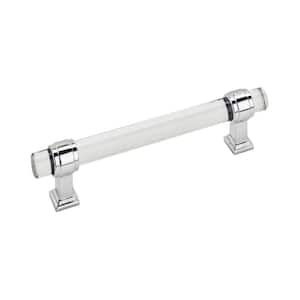 Glacio 5-1/16 in. (128 mm.) Clear/Polished Chrome Cabinet Drawer Pull