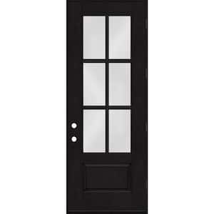 Regency 36 in. x 96 in. 3/4-6 Lite Clear Glass LHOS Onyx Stained Fiberglass Prehung Front Door