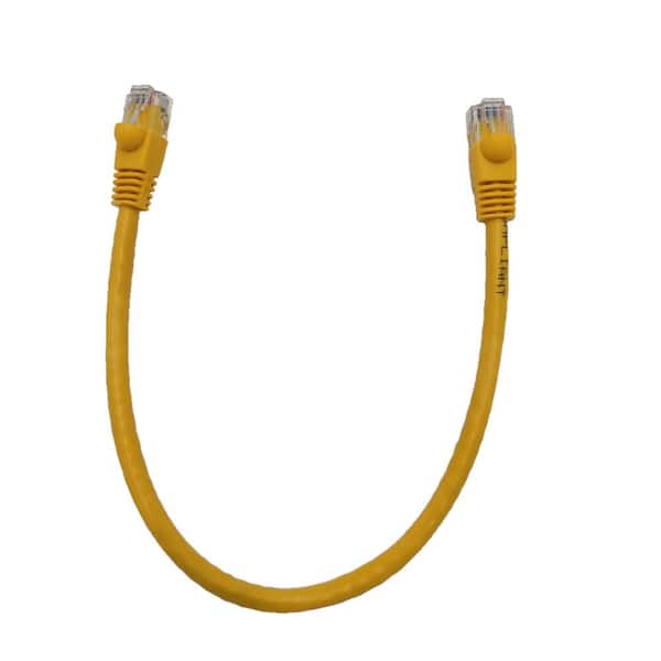 Micro Connectors, Inc 1 ft. Cat 6 Molded Snagless RJ45 UTP Yellow Networking Patch Cable (100-Pack)