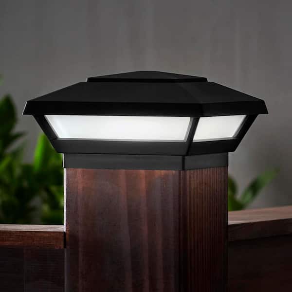 Hampton Bay Low Voltage 50 Lumens Black Outdoor Integrated LED 4x4 and 6x6  Deck Post Light; Weather/Water/Rust Resistant 62944 - The Home Depot