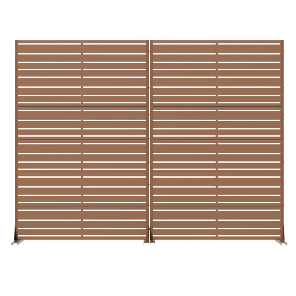 72 in. H x 47 in. W Outdoor Brown Galvanized Steel Decorative Garden Fence Privacy Screen (2-Pack) price history on PriceWatchPro