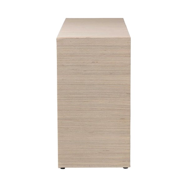 Sage Beige Grasscloth 6-Drawer 65.7 in. Dresser