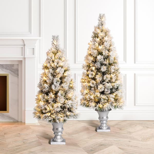 Christmas Decor and My Favorite Flocked Christmas Trees - MY 100
