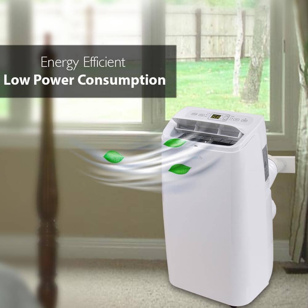 SereneLife 12,000 BTU White Portable Air Conditioner with Remote