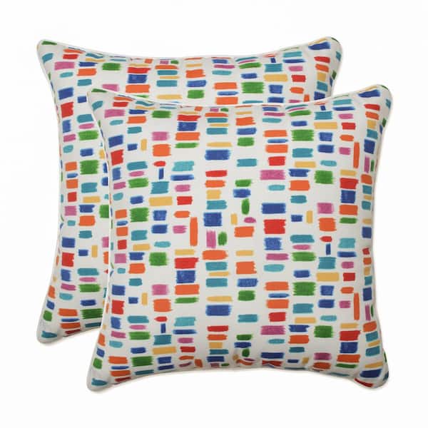 Pillow Perfect Blue Square Outdoor Square Throw Pillow 2-Pack