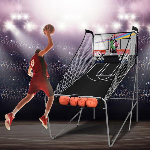 Costway Indoor Basketball Arcade Game Double Electronic Hoops Shot 2 Player  W/ 4 Balls : Target