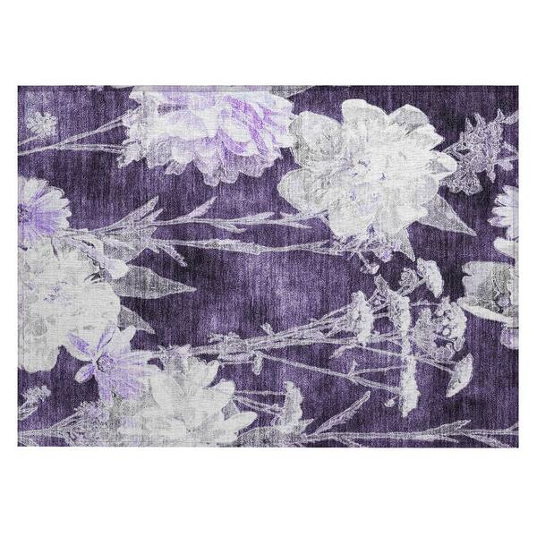 Chantille Machine Washable Indoor/Outdoor Abstract ACN2796 Eggplant 2 ft. x 3 ft. Accent Rug