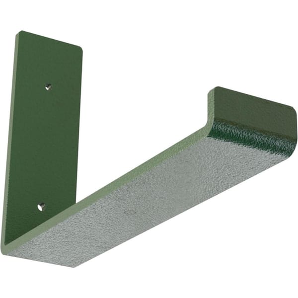Ekena Millwork 2 in. x 6 1/2 in. x 10 in. Hammered Deep Green Steel Hanging Shelf Bracket