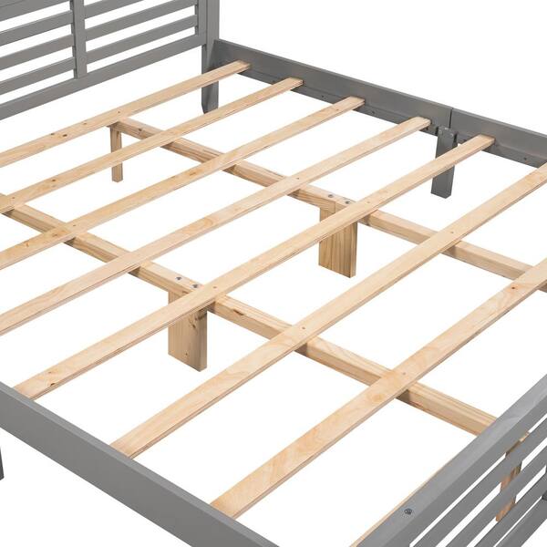 URTR 80 in. W Gray Modern King Size Platform Bed Frame with Headboard and  Footboard, Wood Bed Frame and Center Support Legs T-01163-E - The Home Depot