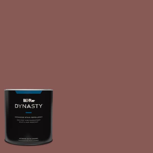 BEHR DYNASTY 1 qt. #PPU1-09 Red Willow Satin Enamel Interior Stain-Blocking Paint and Primer
