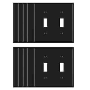 2 Gang Midsize Toggle Wall Plate, Black (10-Pack)