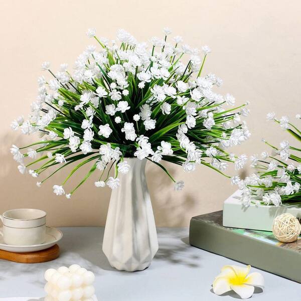 40 Bundles 12.6 in. White Indoor/Outdoor Artificial Tropical