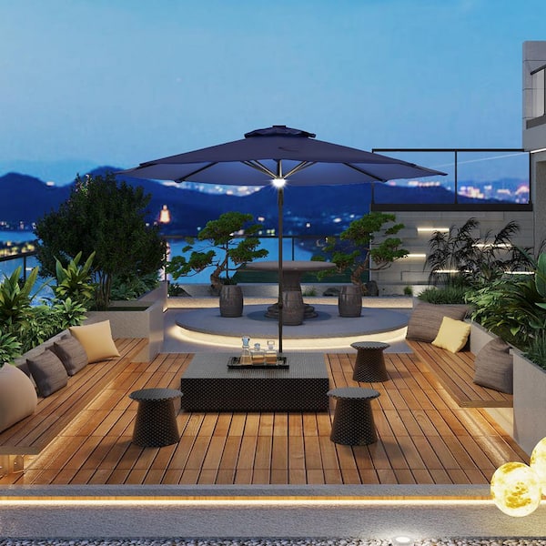 3 foot patio umbrella ABCCANOPY Outdoor Solar 3 Tiers Patio Umbrella 9/10/11FT with 32 LED V main image 0