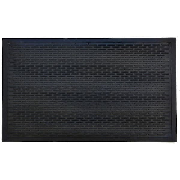 Black 34 in. x 22 in. Rubber Outdoor Door Mat