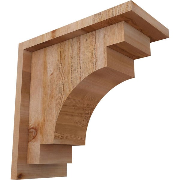 Ekena Millwork 6 in. x 12 in. x 12 in. Western Red Cedar Mediterranean Rough Sawn Corbel with Backplate