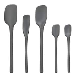 Flex-Core Charcoal All Silicone Spatula for Meal Prep (Set of 5)