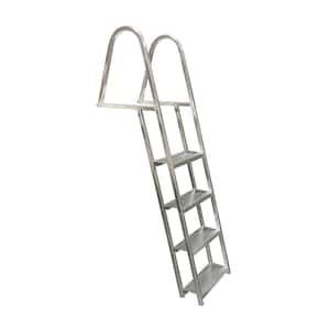 4-Step Angled Wide 5-1/2 in. Aluminum Dock Ladder