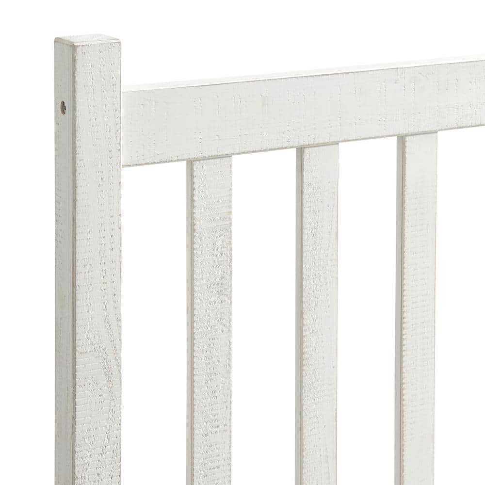 Windsor Twin Driftwood White Pine Wood Bed with Headboard