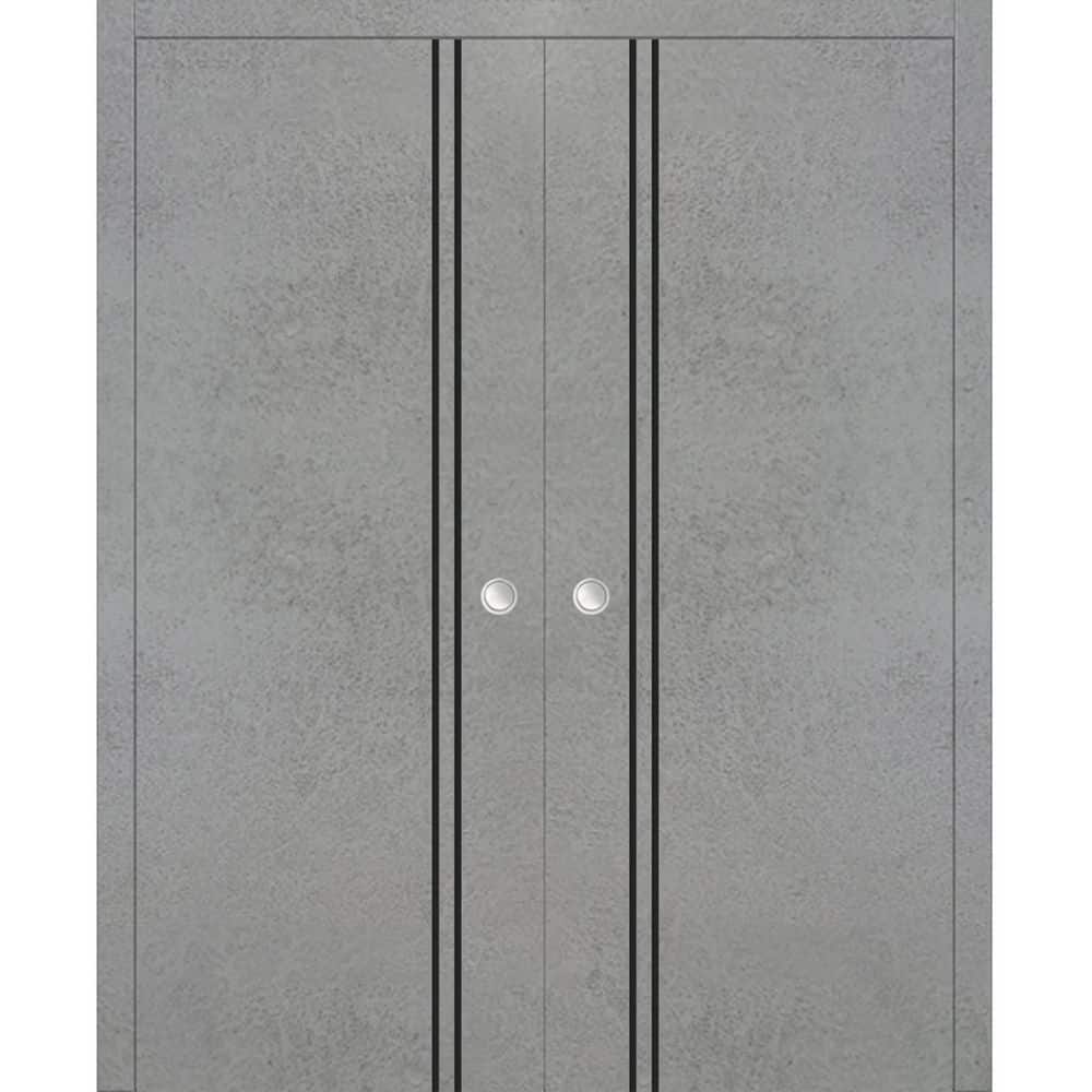 Assemble Required 84 in. x 84 in. 2-Panel Concrete Finished Solid Wood with Honeycomb Sliding Door with Hardware price history on PriceWatchPro