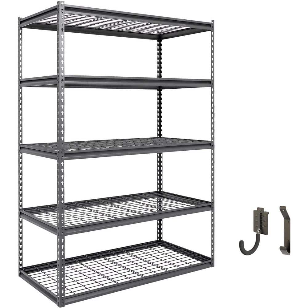4000 lbs Capacity 5-Tier Heavy Duty Storage Shelving Unit 48 in. W x 24 in. D x 72 in. H Wire Deck Hammertone Finish price history on PriceWatchPro