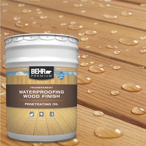5 Gal. Transparent Penetrating Oil-Based Exterior Waterproofing Wood Stain Clear Tint Base