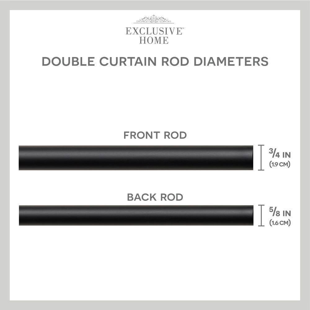 Matte Black Double Curtain Rod with Twisted Finials, 36-72 inch