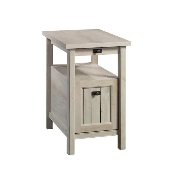 SAUDER Costa 15.512 in. Chalked Chestnut Rectangle End Table with Hidden Storage