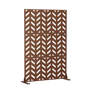 72 in. Keith Metal Outdoor Garden Fence Privacy Screen Garden Screen Panels in Brown