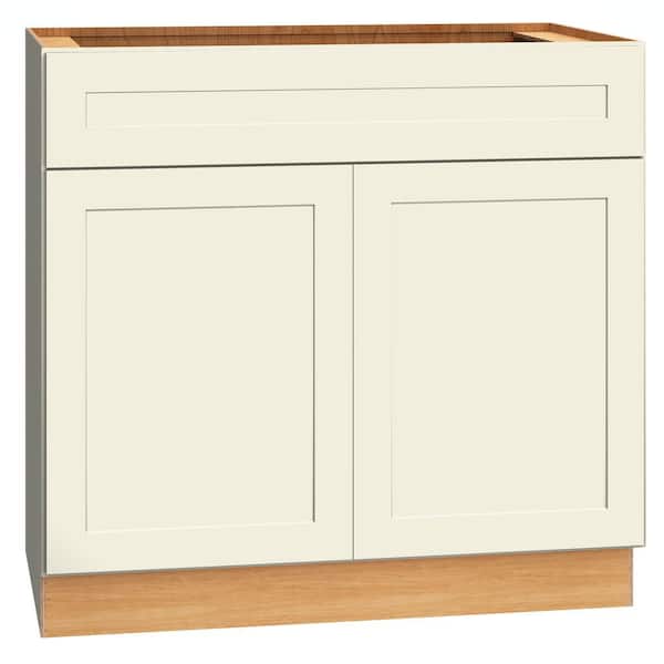 QuickShip Cottage 36 in. W x 21 in. D x 34.5 in. H Assembled Plywood Shaker Bath Sink Base Cabinet in Starlight