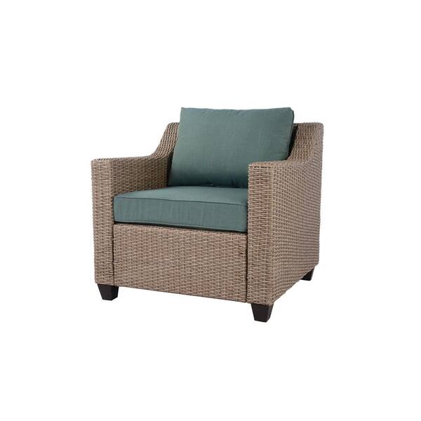 Hampton Bay Amber Grove Natural Brown Stationary Resin Wicker Outdoor Lounge Chair With Cushionguard Surplus Green Cushions 65 8736 221tnus The Home Depot - Wicker Chaise Lounge Chair Brown Hampton Bay Amber Grove Natural Brown Stationary Resin Wicker Outdoor Lounge Chair With Cushionguard Surplus Green Cushions 65 8736 221tnus The Home Depot - Wicker Chaise Lounge Chair Brown