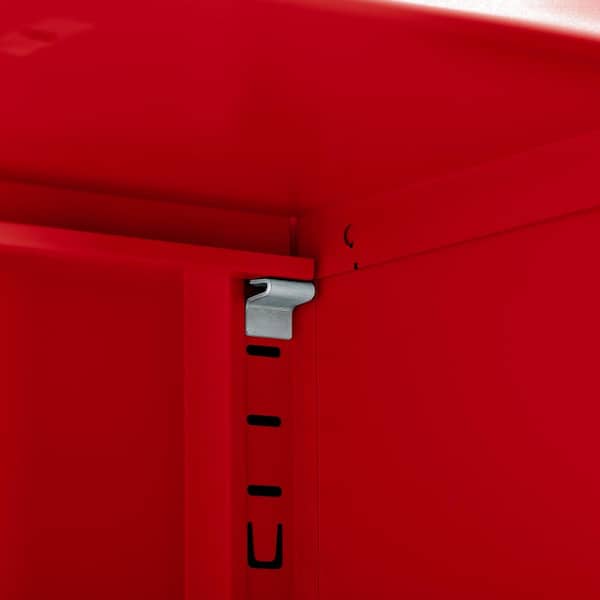 Glamour Home Avish Red 71in. Office Storage Cabinet with 4 Shelves