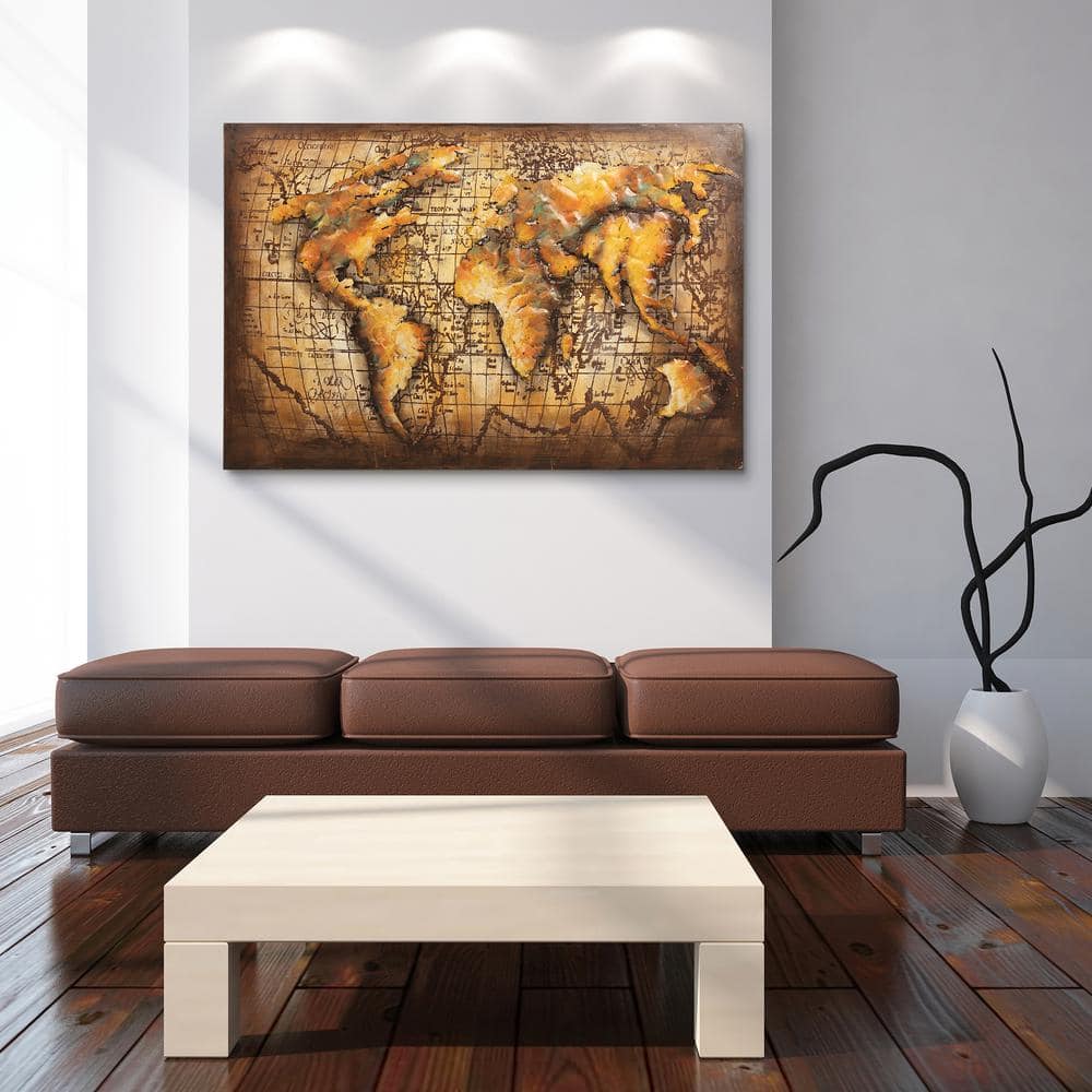 Globe Mixed Media Iron Hand Painted Dimensional Wall Decor price history on PriceWatchPro