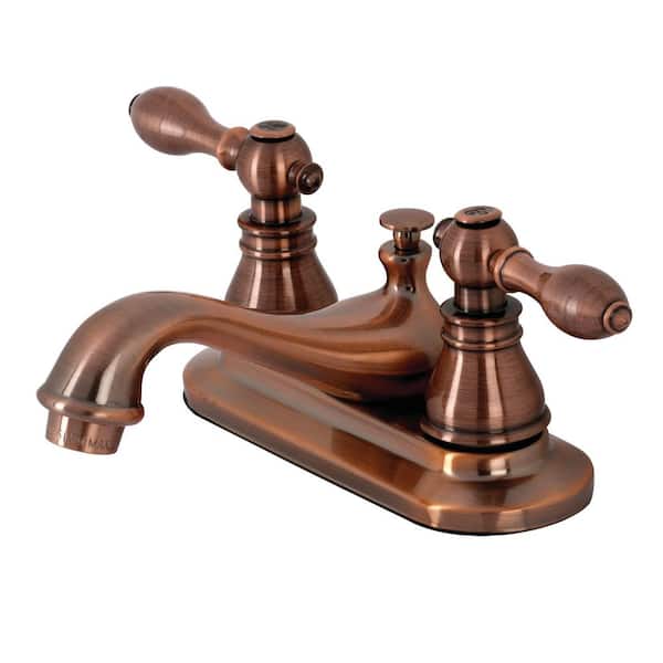 Kingston Brass American Classic 4 in. Centerset 2-Handle Bathroom Faucet in Antique Copper