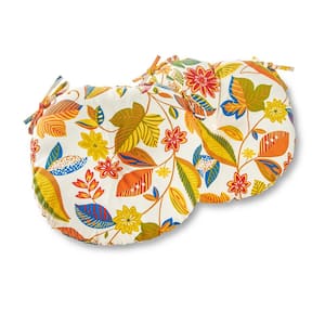 Esprit Floral 15 in. Round Outdoor Seat Cushion (2-Pack)