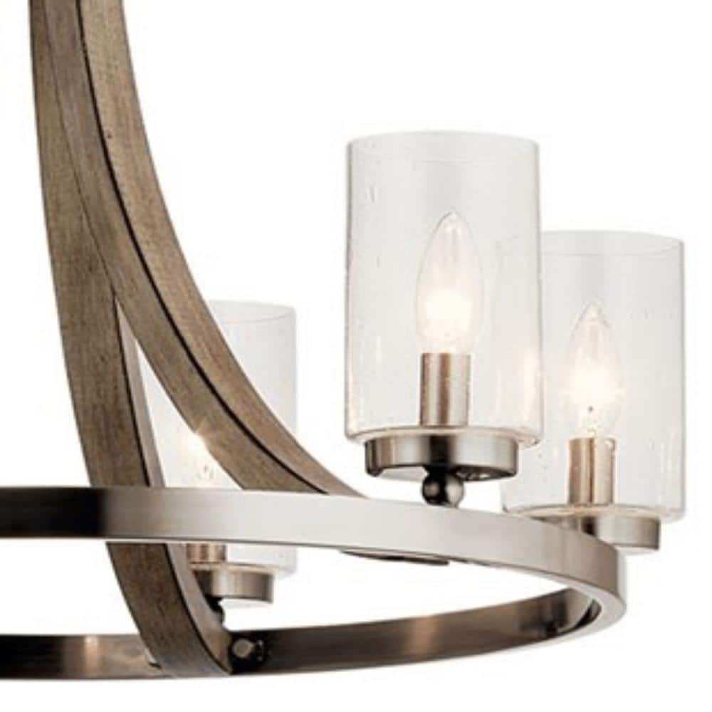 Rustic Elegance Distressed Antique Gray 6-Light Chandelier