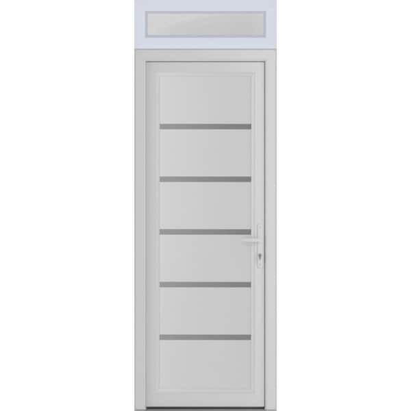 VDOMDOORS 36 in. x 80 in. Left-Hand/Inswing Frosted Glass White Silk Steel Prehung Front Door with Hardware