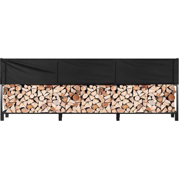 12 ft. 142 in. Heavy Duty Outdoor Firewood Rack with Cover