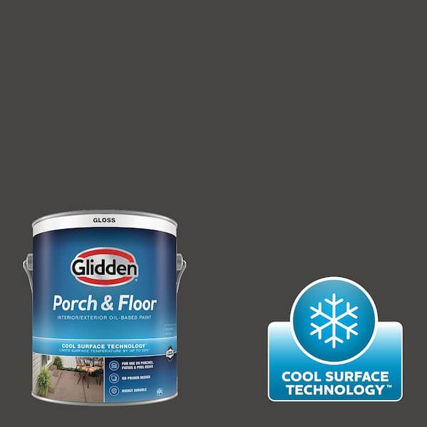 Glidden Porch and Floor 1 gal. PPG10117 Onyx Gloss Interior/Exterior Polyurethane Oil Paint